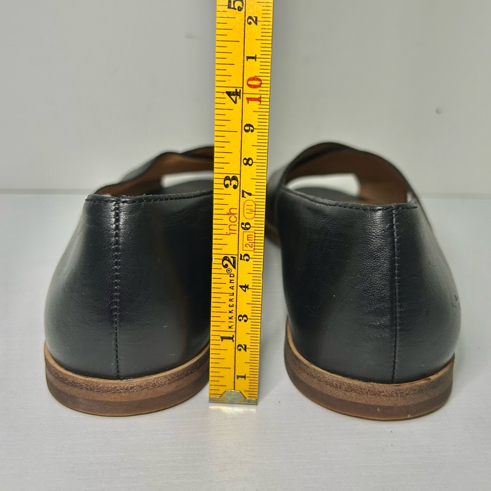 Madewell The Blaine Crisscross Flat Black Leather Open Toe Flats Size 7.5 - Picture 8 of 16